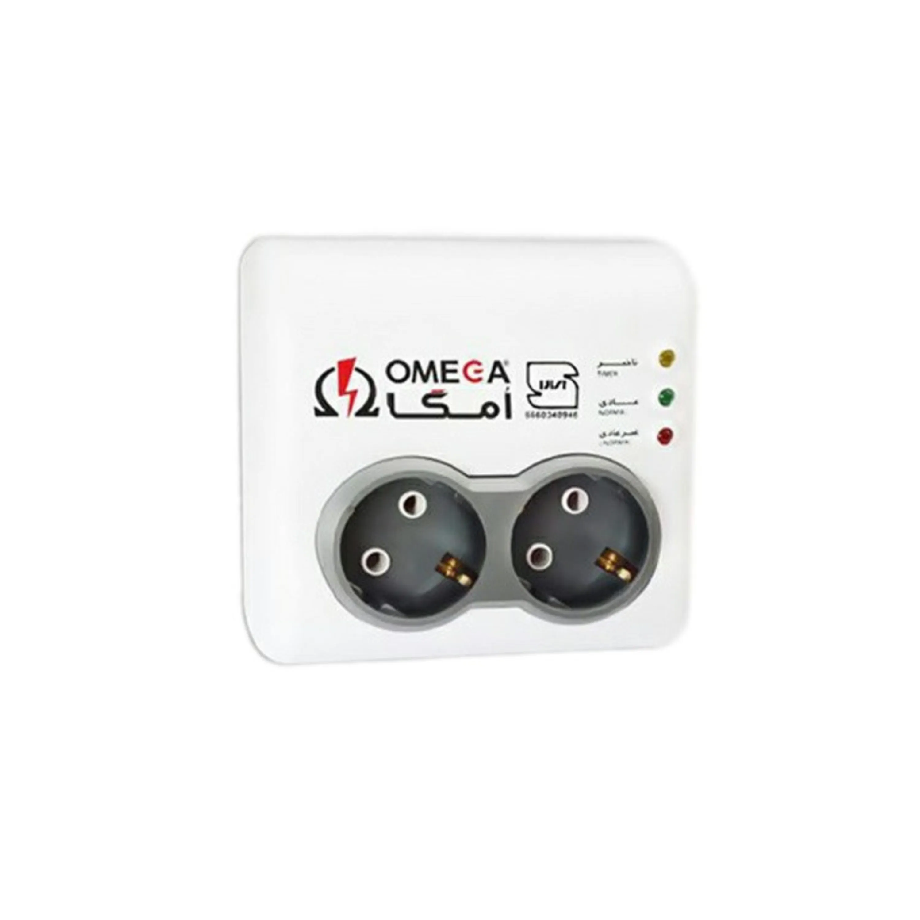 محافظ برق دو خانه امگا مدل KT-020262|P2000 محافظ برق دو خانه امگا مدل KT-020262|P2000